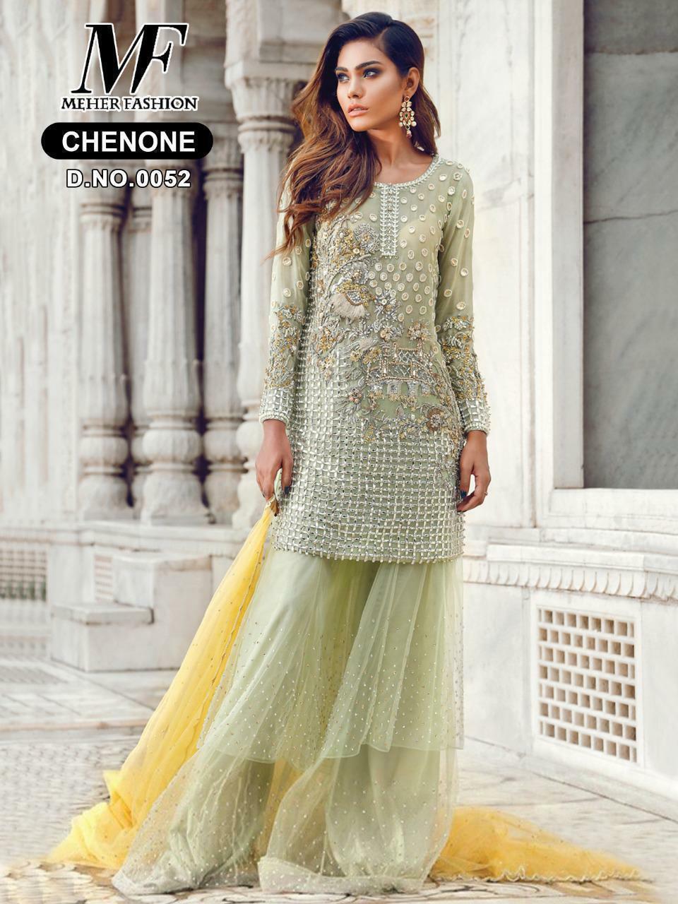 Meher 0052 Colours By Meher Fashion 0052 To 0052-c Series Designer Sharara Suits Collection Beautiful Stylish Fancy Colorful Party Wear & Occasional Wear Heavy Embroidered Georgette Dresses At Wholesale Price