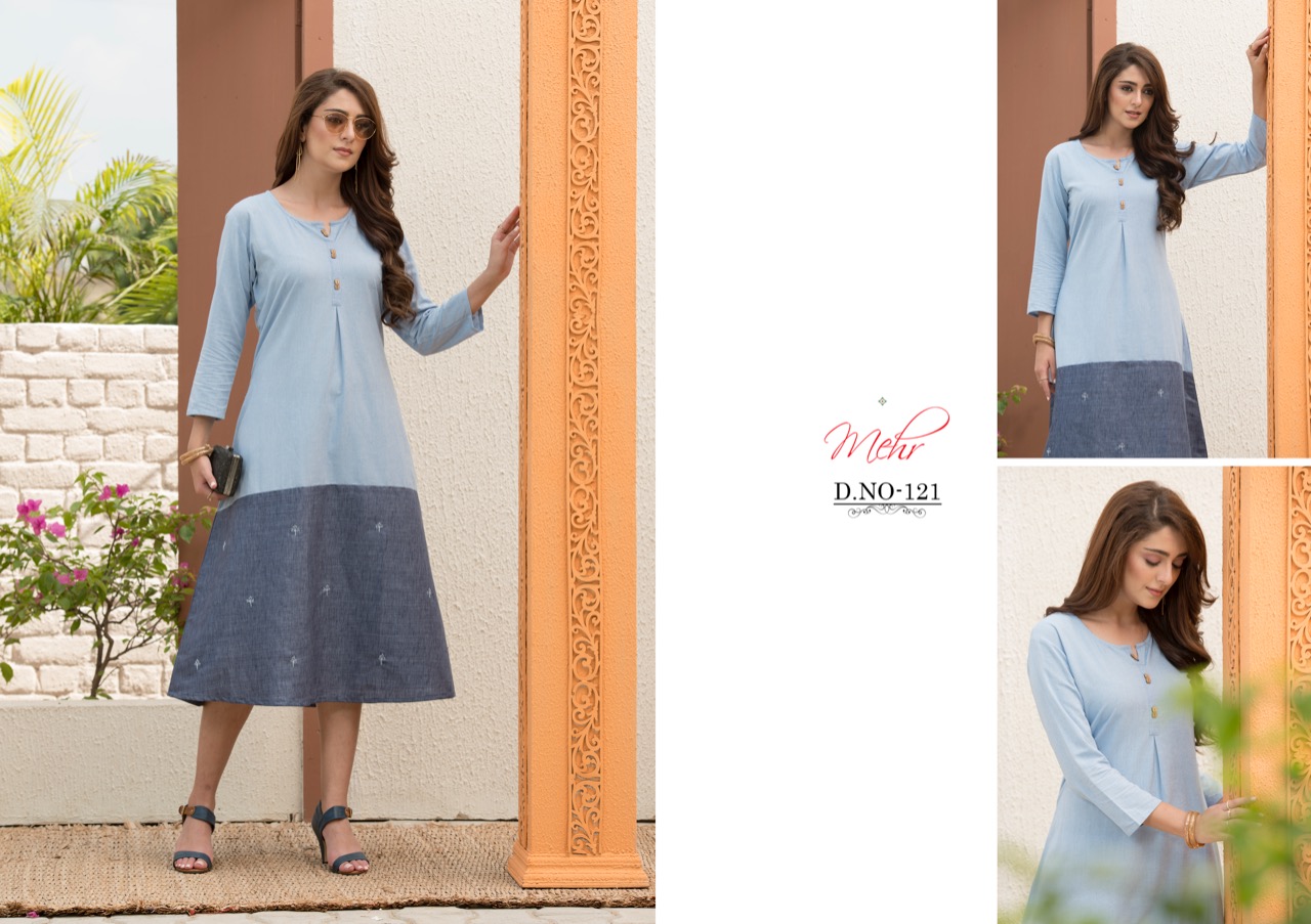 Mehr Vol-5 By Mugdha 119 To 124 Series Beautiful Stylish Fancy Colorful Casual Wear & Ethnic Wear & Ready To Wear Linen / Rayon / South Cotton Kurtis At Wholesale Price