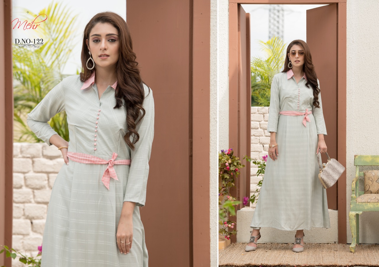 Mehr Vol-5 By Mugdha 119 To 124 Series Beautiful Stylish Fancy Colorful Casual Wear & Ethnic Wear & Ready To Wear Linen / Rayon / South Cotton Kurtis At Wholesale Price
