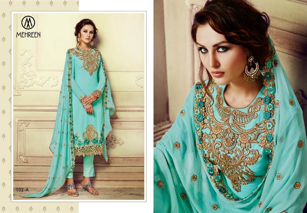 Mehreen By Nakshatra 101-a To 104-b Series Designer Pakistani Suits Beautiful Wedding Wear Colorful Fancy Stylish Party Wear & Occasional Wear Premium Georgette Embroidered Dresses At Wholesale Price