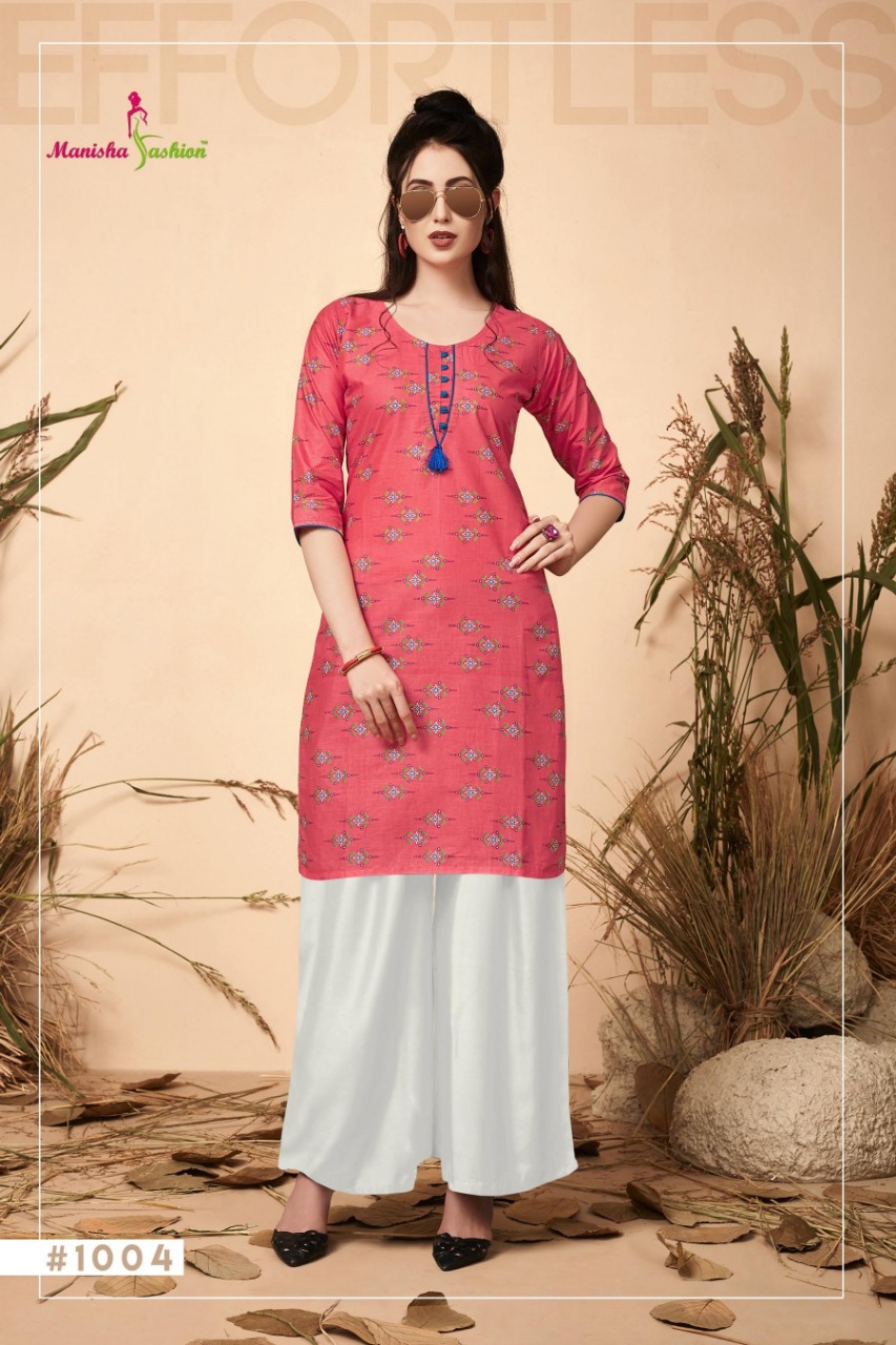 Melania Vol-1 By Manisha Fashion 1001 To 1010 Series Beautiful Colorful Stylish Fancy Casual Wear & Ethnic Wear & Ready To Wear Lawn Cotton Kurtis At Wholesale Price