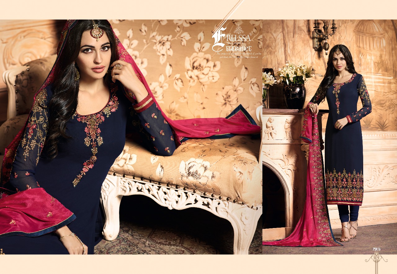 Melissa By Relssa Fabrics 2101 To 2108 Series Designer Suits Beautiful Stylish Fancy Colorful Party Wear & Occasional Wear Georgette Embroidered Dresses At Wholesale Price