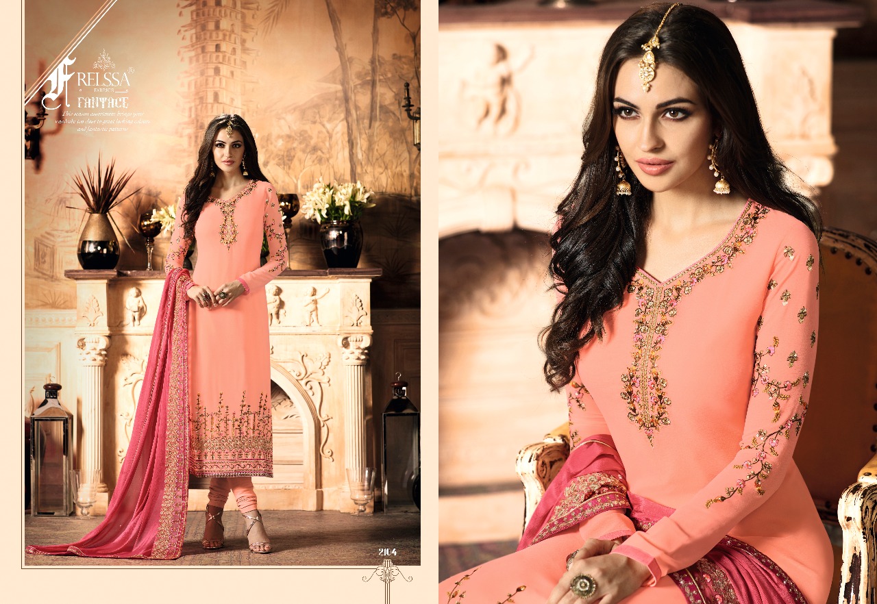 Melissa By Relssa Fabrics 2101 To 2108 Series Designer Suits Beautiful Stylish Fancy Colorful Party Wear & Occasional Wear Georgette Embroidered Dresses At Wholesale Price