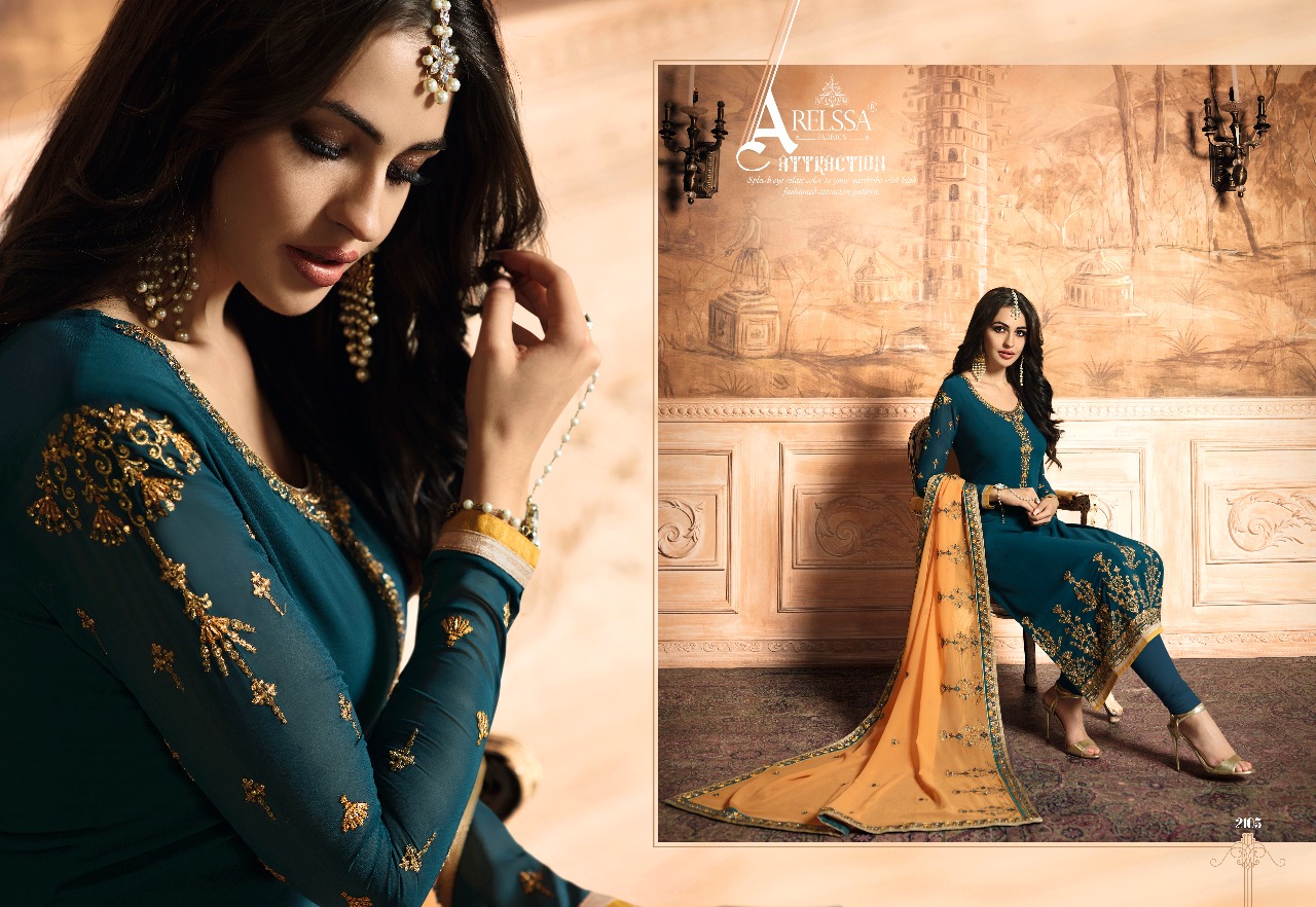 Melissa By Relssa Fabrics 2101 To 2108 Series Designer Suits Beautiful Stylish Fancy Colorful Party Wear & Occasional Wear Georgette Embroidered Dresses At Wholesale Price