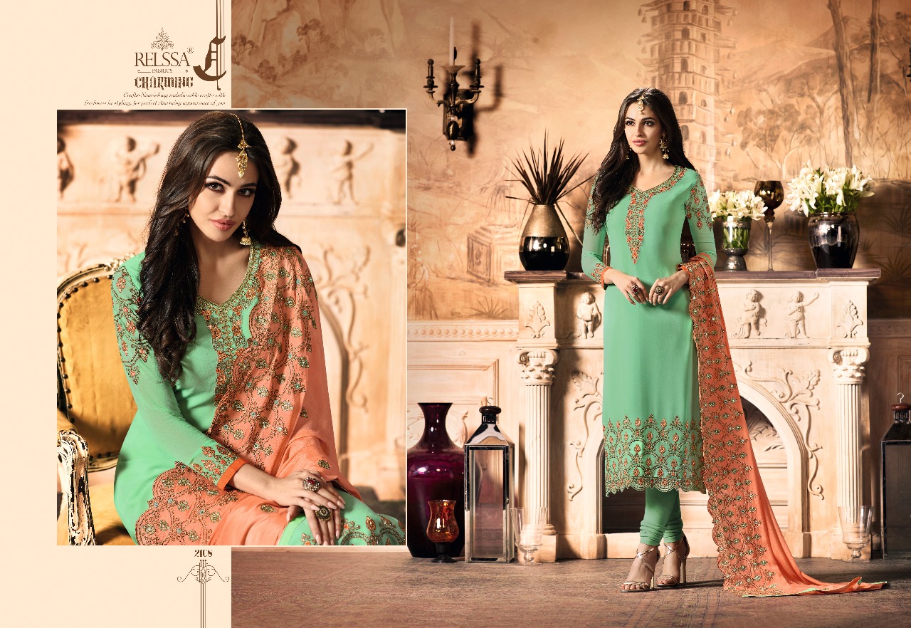 Melissa By Relssa Fabrics 2101 To 2108 Series Designer Suits Beautiful Stylish Fancy Colorful Party Wear & Occasional Wear Georgette Embroidered Dresses At Wholesale Price