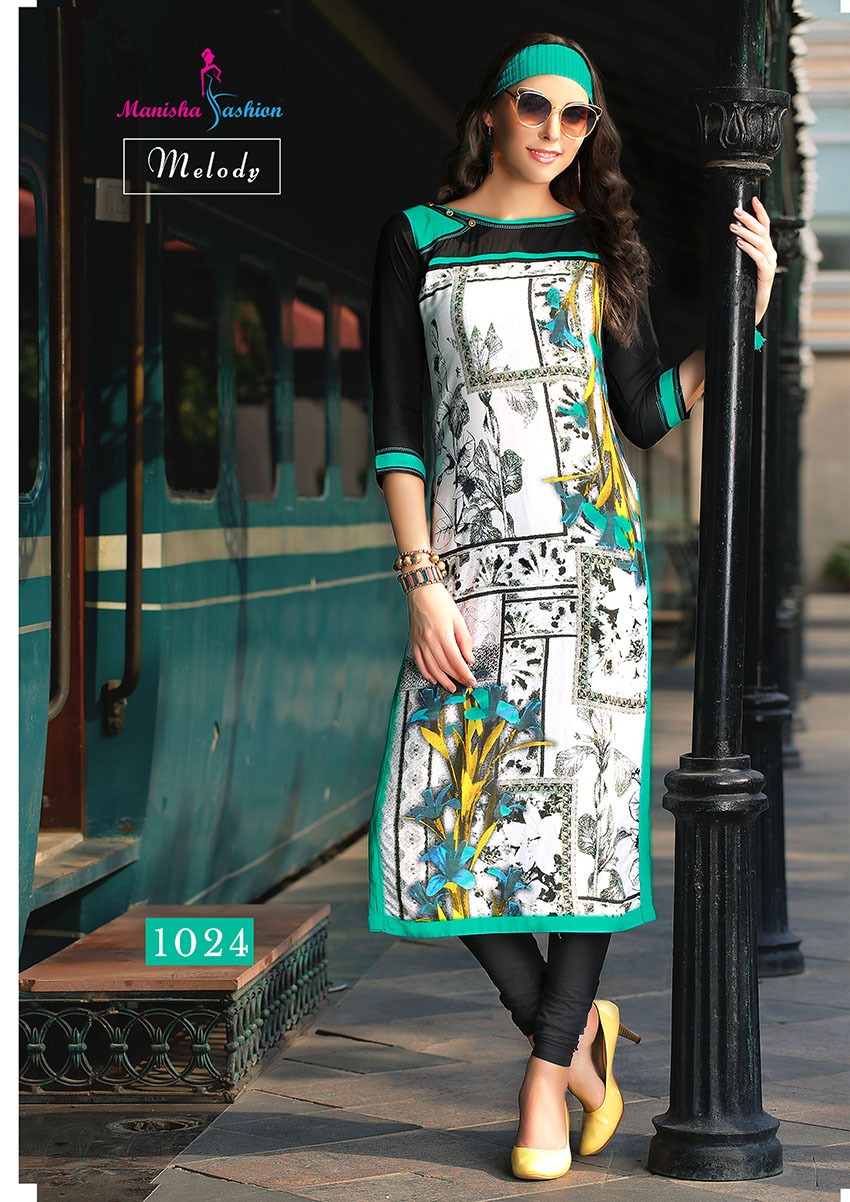 Melody By Manisha Fashion 1021 To 1030 Series Beautiful Colorful Stylish Fancy Casual Wear & Ethnic Wear & Ready To Wear Rayon Printed Kurtis At Wholesale Price