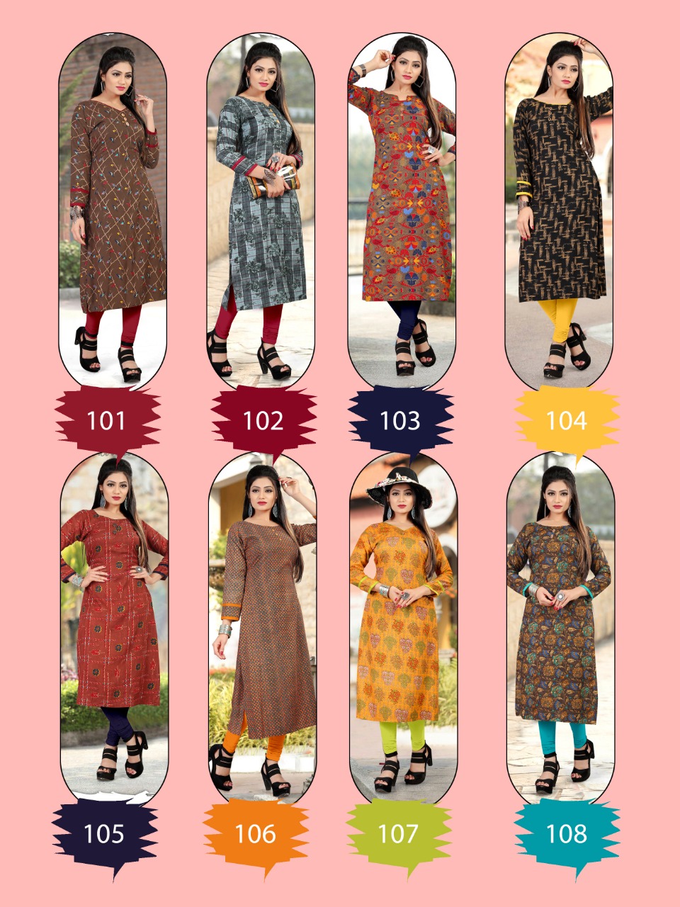 Messy Vol-1 By Gopal 101 To 108 Series Stylish Fancy Beautiful Colorful Casual Wear & Ethnic Wear Heavy Rayon Print Kurtis At Wholesale Price