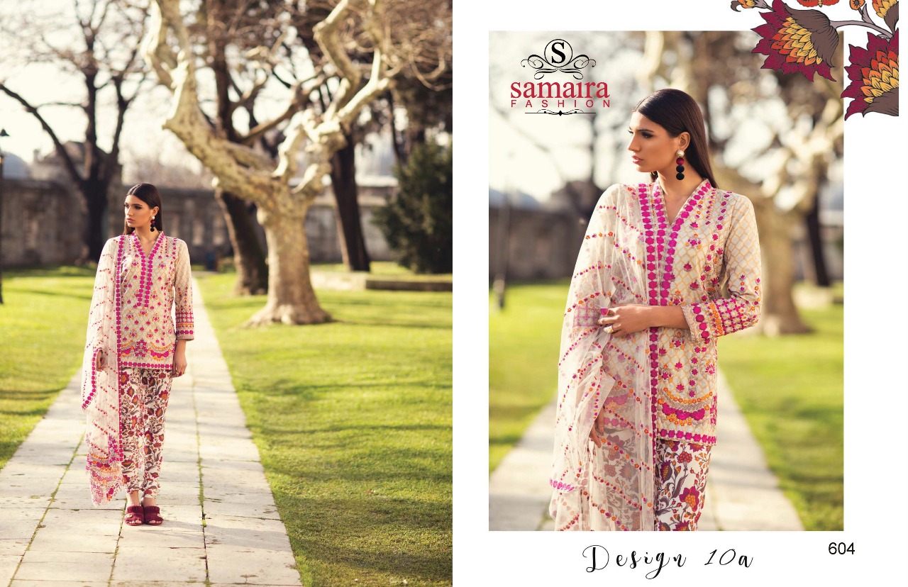 Mina Hasan By Samaira Fashion 603 To 611 Series Designer Pakistani Suits Beautiful Colorful Stylish Fancy Colorful Party Wear & Ethnic Wear Pure Cotton Printed Dresses At Wholesale Price