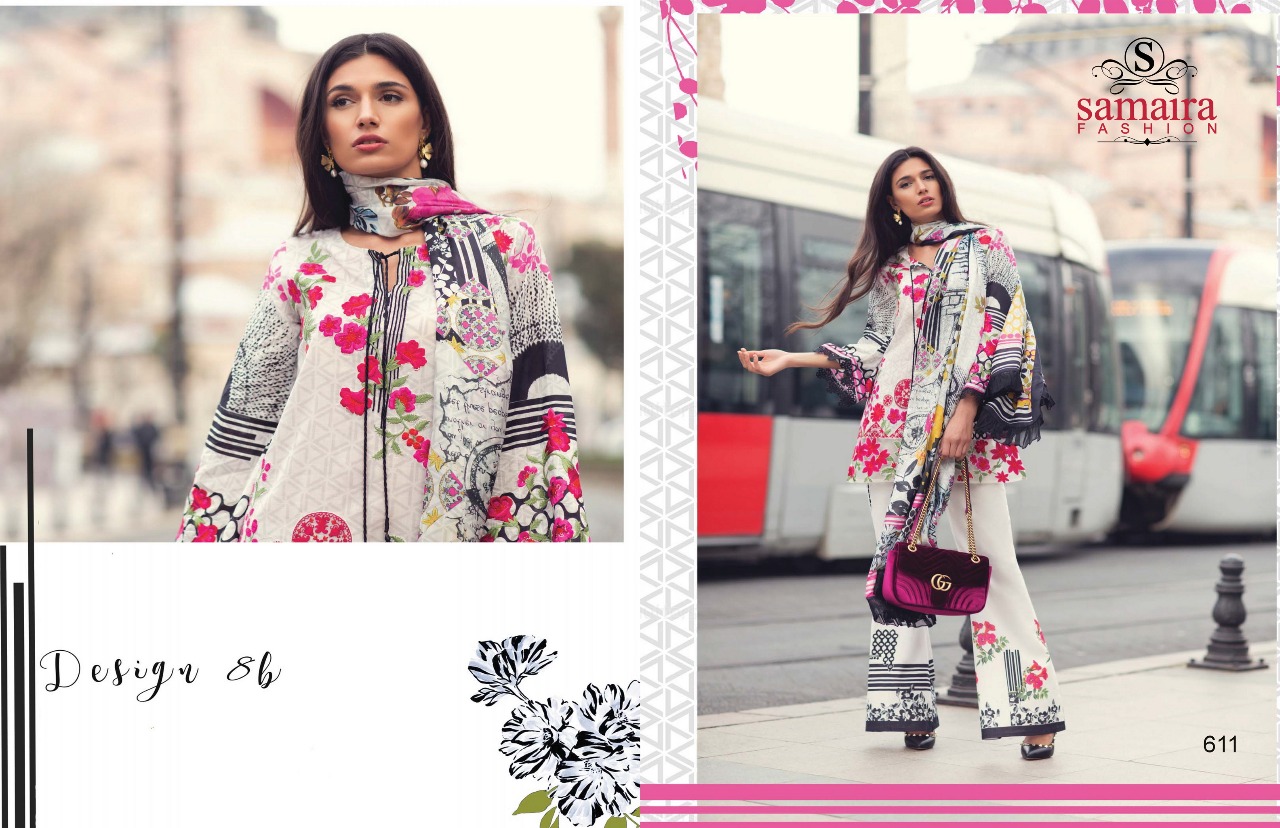 Mina Hasan By Samaira Fashion 603 To 611 Series Designer Pakistani Suits Beautiful Colorful Stylish Fancy Colorful Party Wear & Ethnic Wear Pure Cotton Printed Dresses At Wholesale Price