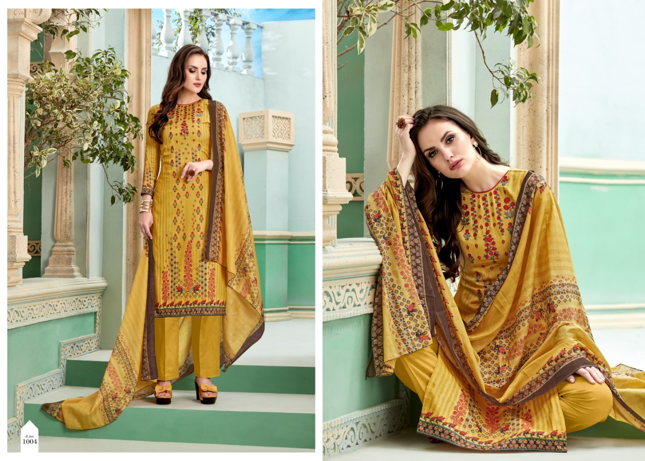 Minaaz By Levisha 1001 To 1010 Series Designer Suits Beautiful Stylish Fancy Colorful Party Wear & Ethnic Wear Satin Cotton Print With Self Embroidery Dresses At Wholesale Price