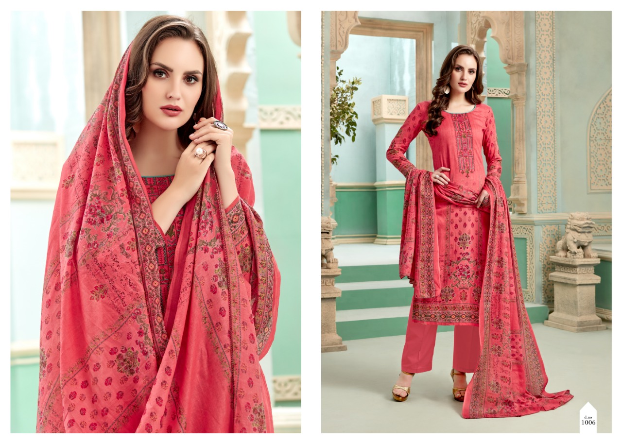 Minaaz By Levisha 1001 To 1010 Series Designer Suits Beautiful Stylish Fancy Colorful Party Wear & Ethnic Wear Satin Cotton Print With Self Embroidery Dresses At Wholesale Price