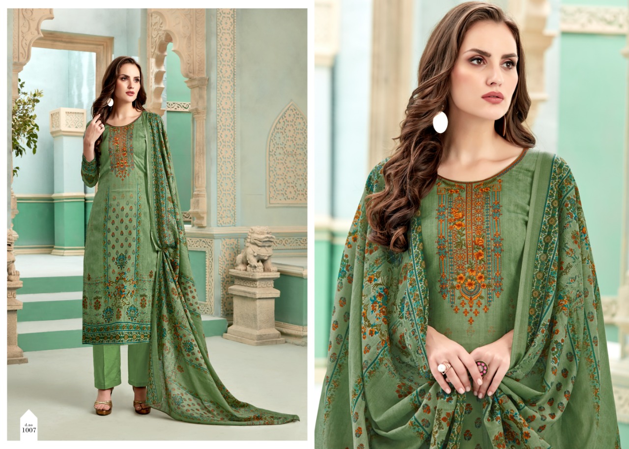 Minaaz By Levisha 1001 To 1010 Series Designer Suits Beautiful Stylish Fancy Colorful Party Wear & Ethnic Wear Satin Cotton Print With Self Embroidery Dresses At Wholesale Price