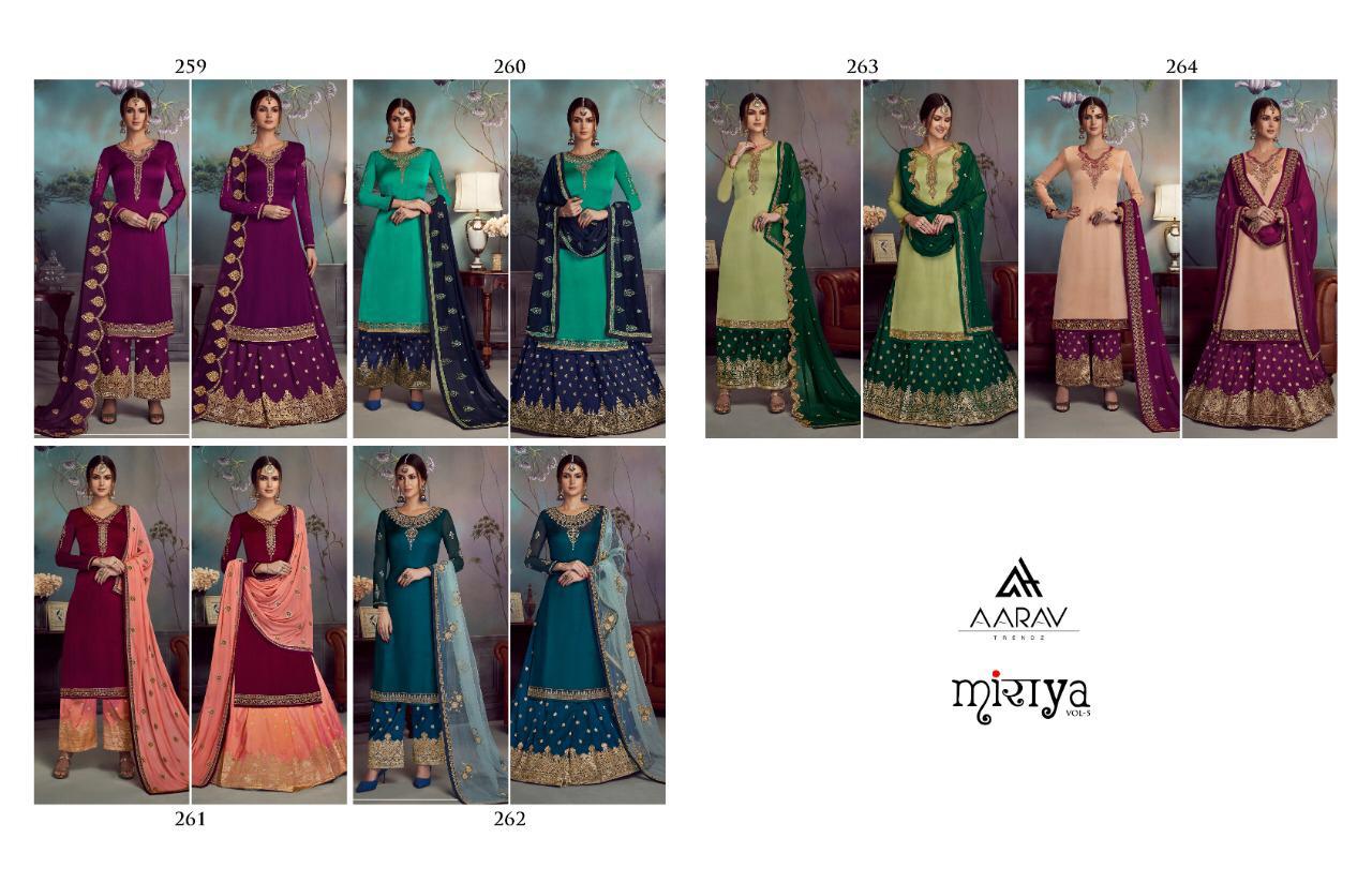 Miraya Vol-5 By Aarav Trendz 259 To 264 Series Designer Suits Collection Beautiful Stylish Fancy Colorful Party Wear & Occasional Wear Real Georgette Embroidered Dresses At Wholesale Price