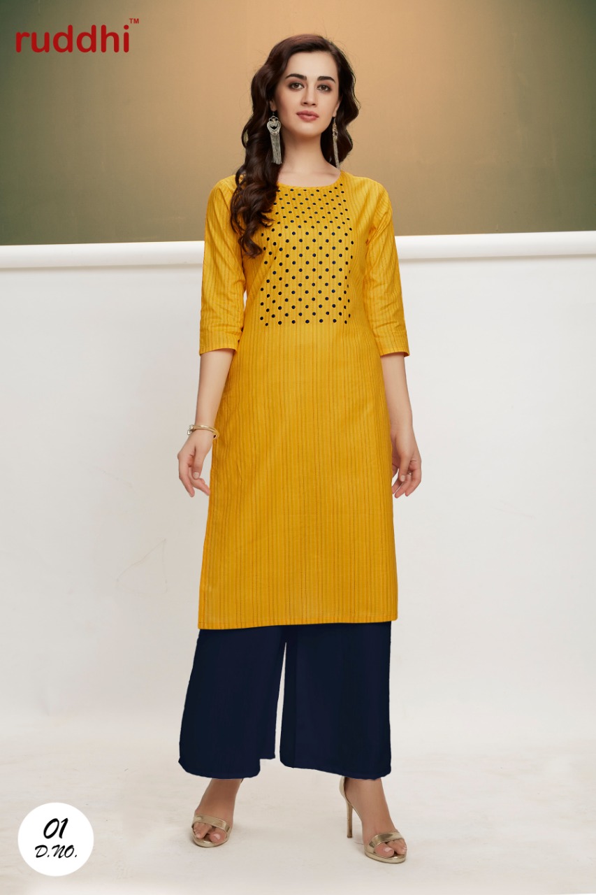 Miraya By Ruddhi Dressline 01 To 04 Series Beautiful Stylish Fancy Colorful Casual Wear & Ethnic Wear & Ready To Wear Pure Handloom Cotton Embroidery Kurtis With Bottom At Wholesale Price