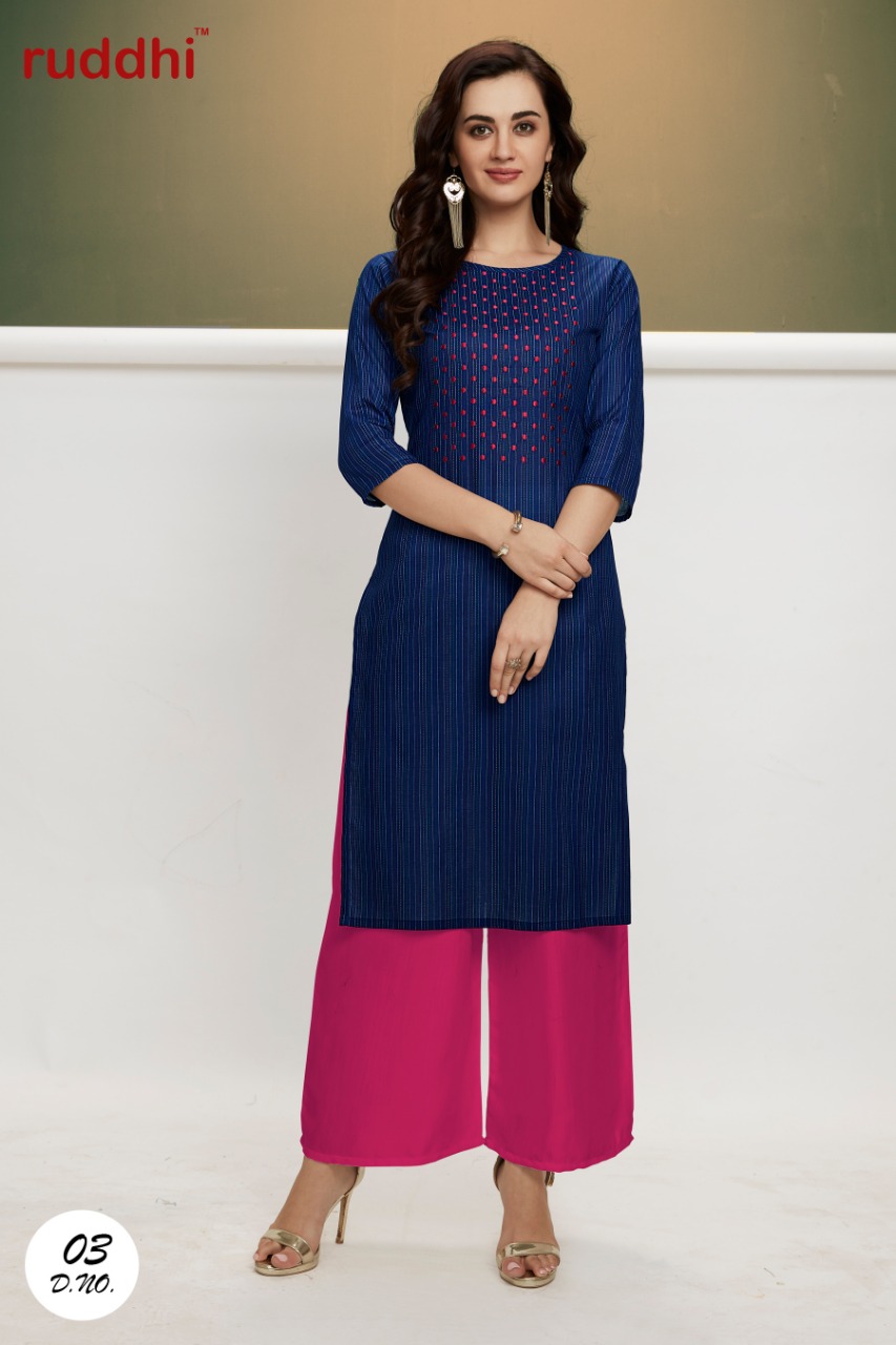 Miraya By Ruddhi Dressline 01 To 04 Series Beautiful Stylish Fancy Colorful Casual Wear & Ethnic Wear & Ready To Wear Pure Handloom Cotton Embroidery Kurtis With Bottom At Wholesale Price