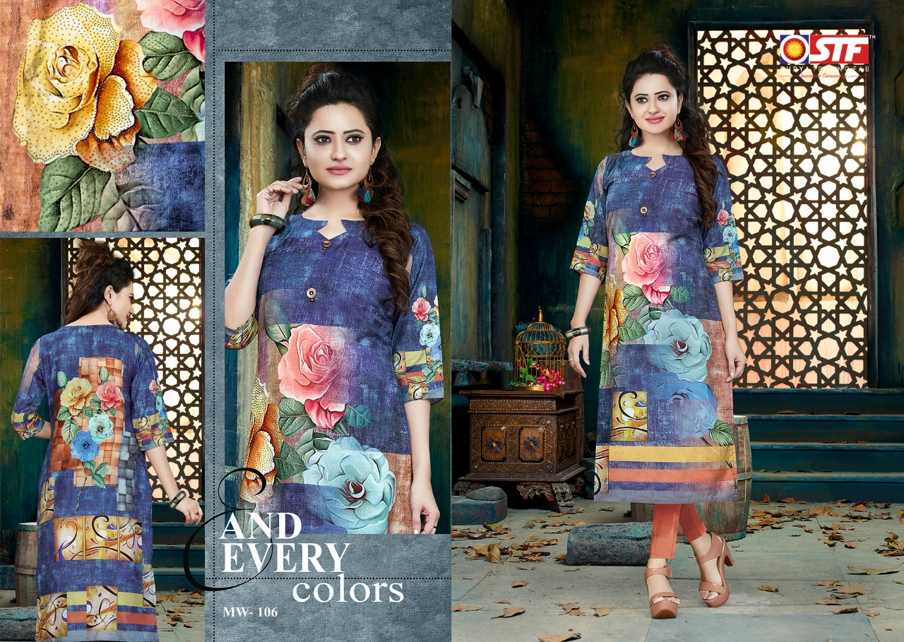 Miss World By Surya Techno Fab 5008 To 5015 Series Designer Wear Collection Beautiful Stylish Fancy Colorful Party Wear & Occasional Wear Muslin Printed Kurtis At Wholesale Price