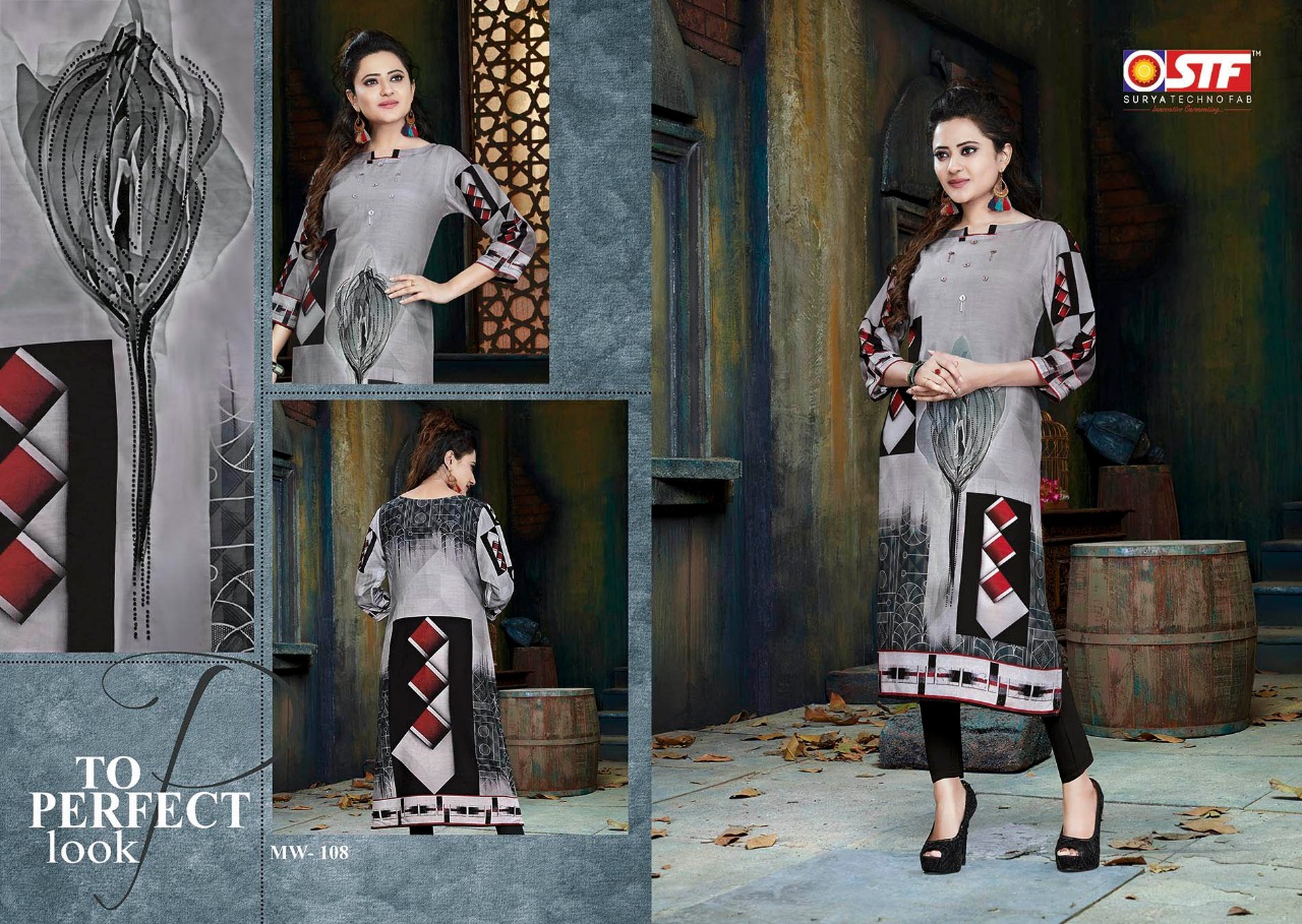Miss World By Surya Techno Fab 5008 To 5015 Series Designer Wear Collection Beautiful Stylish Fancy Colorful Party Wear & Occasional Wear Muslin Printed Kurtis At Wholesale Price