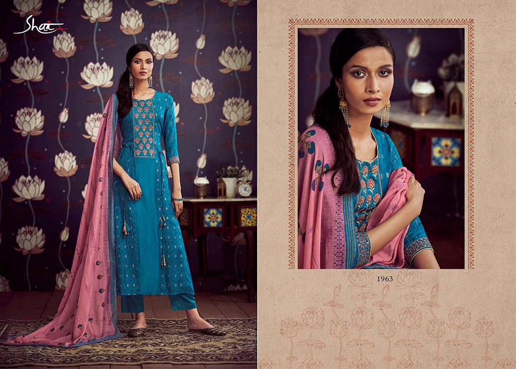 Modesta By Shai 1961 To 1968 Series Beautiful Suits Stylish Colorful Fancy Casual Wear & Ethnic Wear Pure Russian Silk Gold Print With Hand Work Dresses At Wholesale Price