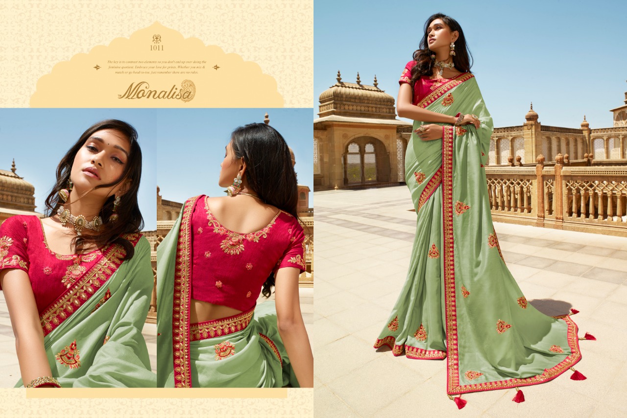 Monalisa 1001 Series By Monalisa 1001 To 1011 Series Designer Wedding Collection Beautiful Stylish Fancy Colorful Party Wear & Occasional Wear Fancy Sarees At Wholesale Price