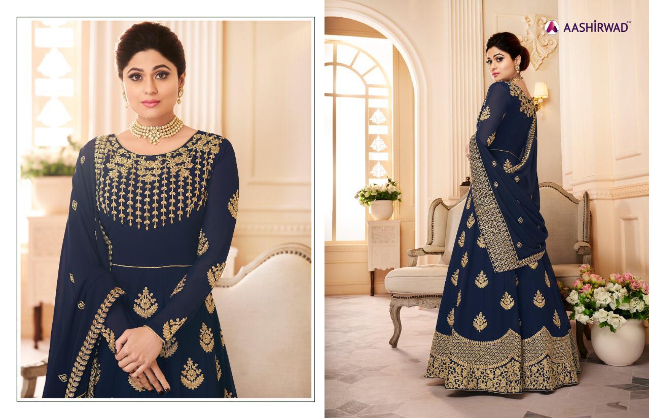 Mor Pankh By Aashirwad Creation 8181 To 8184 Series Designer Anarkali Suits Collection Beautiful Stylish Fancy Colorful Party Wear & Occasional Wear Butterfly Real Georgette Embroidered Dresses At Wholesale Price