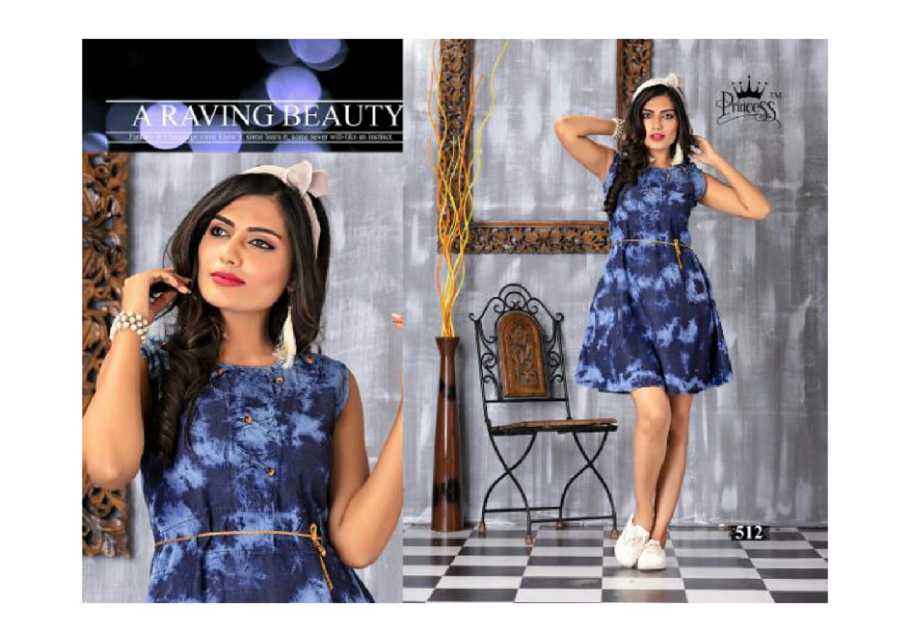 Mora Denim By Princess 501 To 512 Series Beautiful Stylish Fancy Colorful Casual Wear & Ethnic Wear & Ready To Wear Heavy Denim Kurtis At Wholesale Price