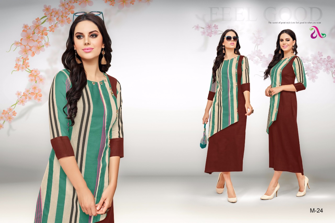 Motessa By Angroop Plus 18 To 25 Series Designer Stylish Fancy Colorful Beautiful Casual Wear & Ethnic Wear Pure Rayon Cotton Printed Kurtis At Wholesale Price