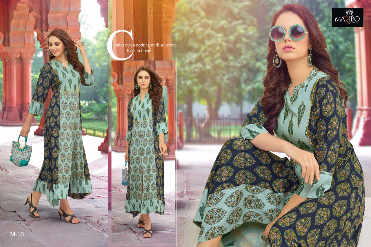 Motiff By Maribo 09 To 16 Series Designer Colorful Stylish Fancy Beautiful Party Wear & Ethnic Wear Cottn/ Rayon/ Georgette/ Chanderi Printed Kurtis At Wholesale Price