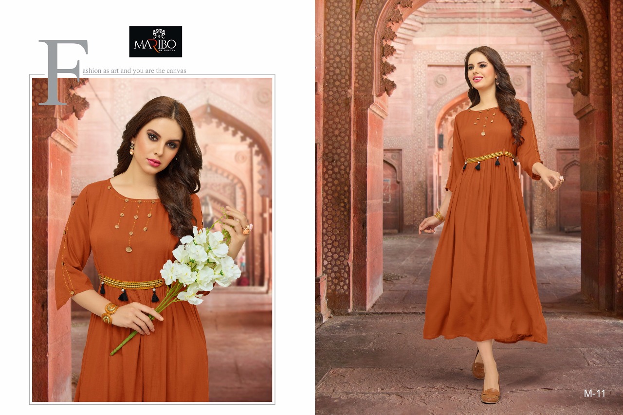 Motiff By Maribo 09 To 16 Series Designer Colorful Stylish Fancy Beautiful Party Wear & Ethnic Wear Cottn/ Rayon/ Georgette/ Chanderi Printed Kurtis At Wholesale Price