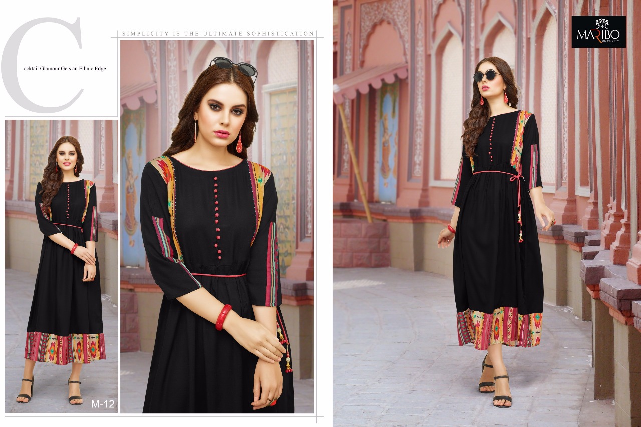 Motiff By Maribo 09 To 16 Series Designer Colorful Stylish Fancy Beautiful Party Wear & Ethnic Wear Cottn/ Rayon/ Georgette/ Chanderi Printed Kurtis At Wholesale Price