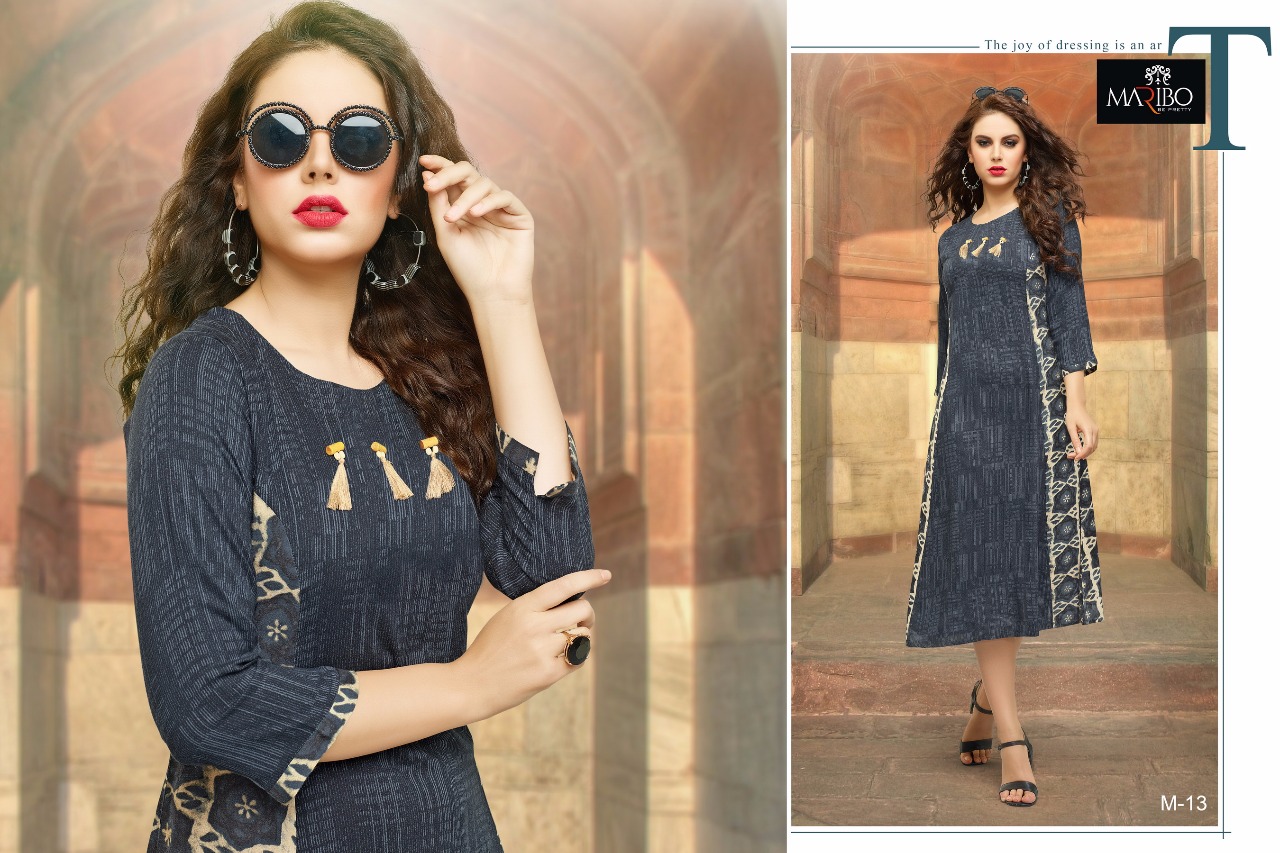 Motiff By Maribo 09 To 16 Series Designer Colorful Stylish Fancy Beautiful Party Wear & Ethnic Wear Cottn/ Rayon/ Georgette/ Chanderi Printed Kurtis At Wholesale Price