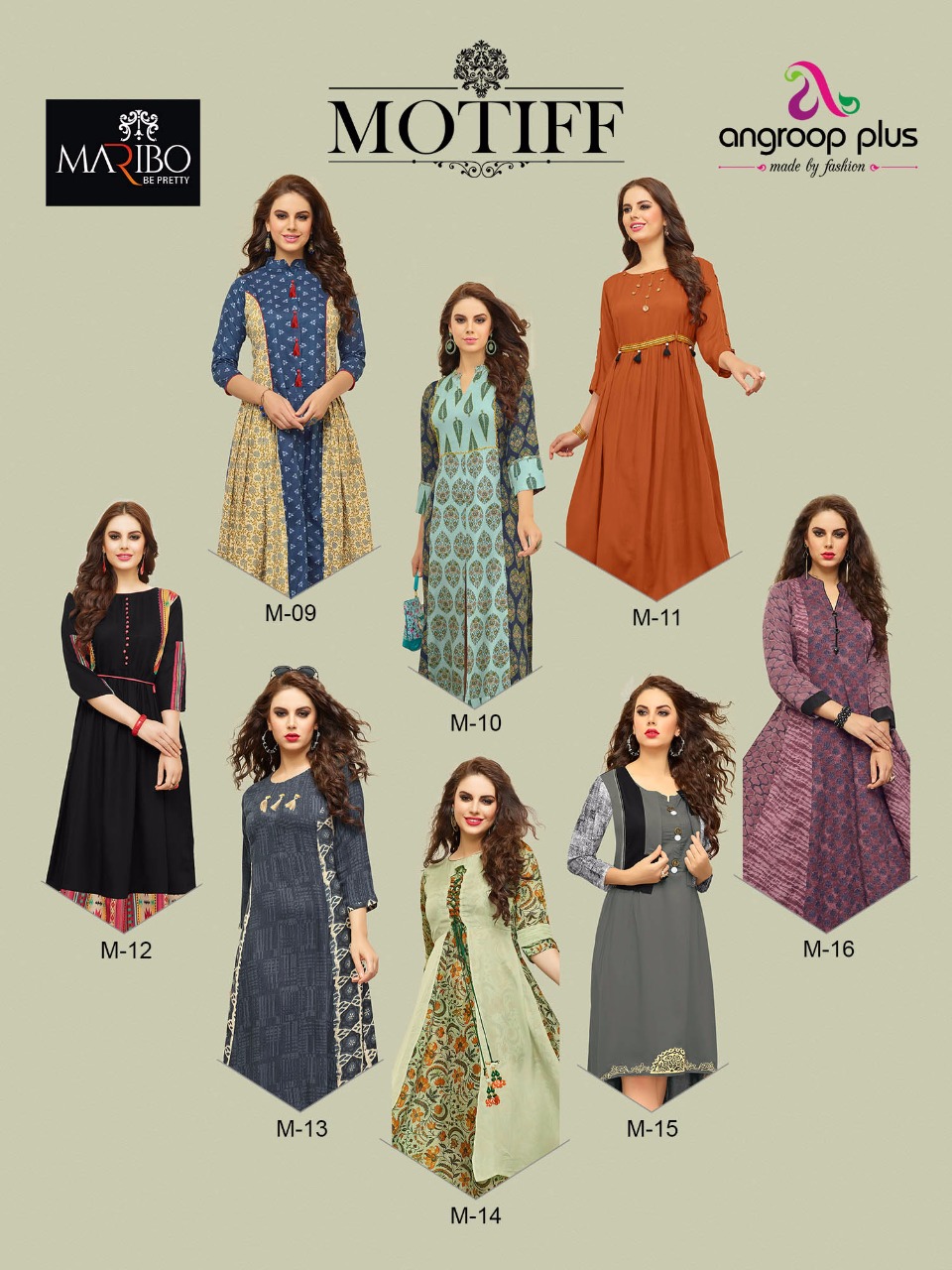 Motiff By Maribo 09 To 16 Series Designer Colorful Stylish Fancy Beautiful Party Wear & Ethnic Wear Cottn/ Rayon/ Georgette/ Chanderi Printed Kurtis At Wholesale Price