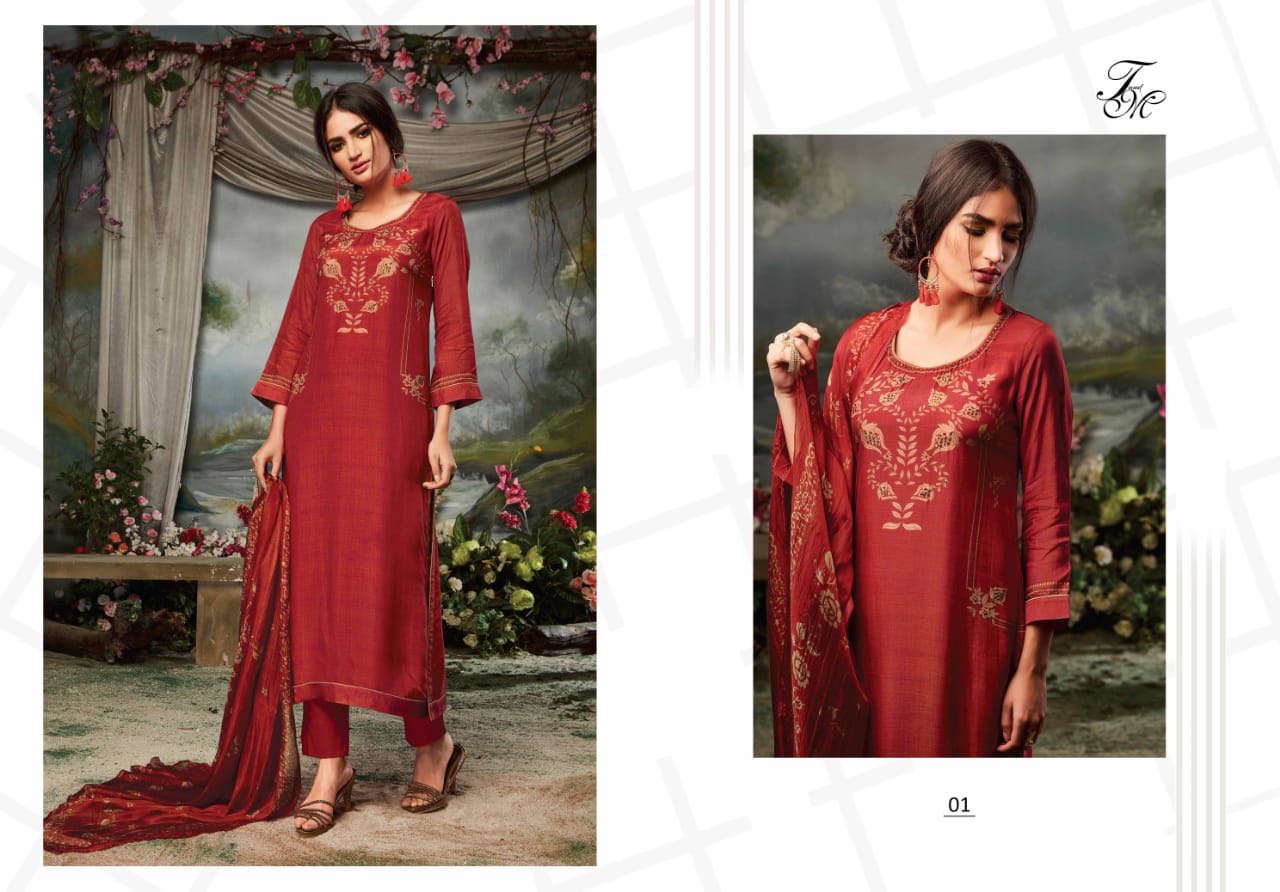 Munhar By T & M Designer 01 To 12 Series Designer Pakistani Suits Beautiful Stylish Fancy Colorful Casual Wear & Ethnic Wear Cotton Silk Printed Dresses At Wholesale Price