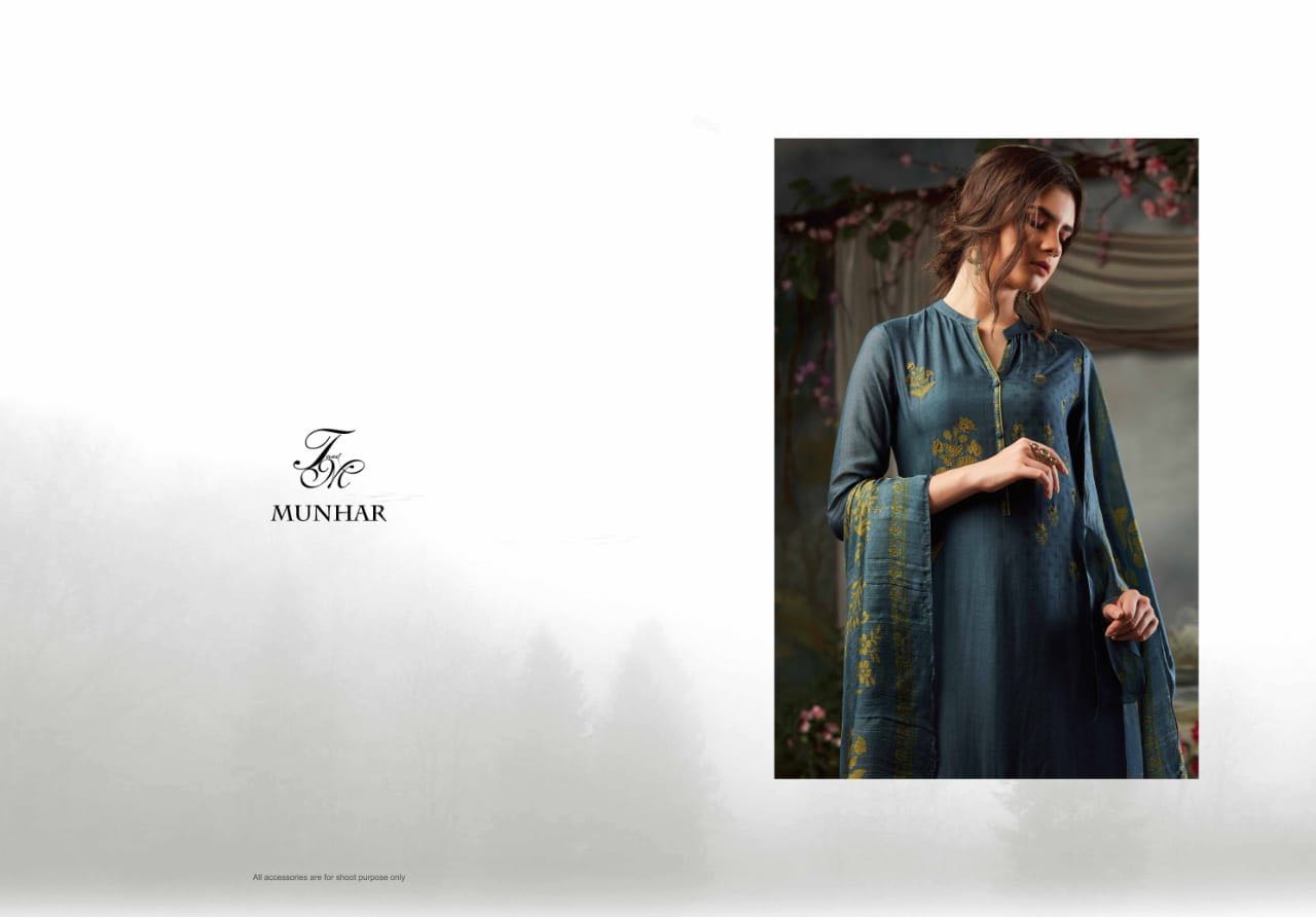 Munhar By T & M Designer 01 To 12 Series Designer Pakistani Suits Beautiful Stylish Fancy Colorful Casual Wear & Ethnic Wear Cotton Silk Printed Dresses At Wholesale Price