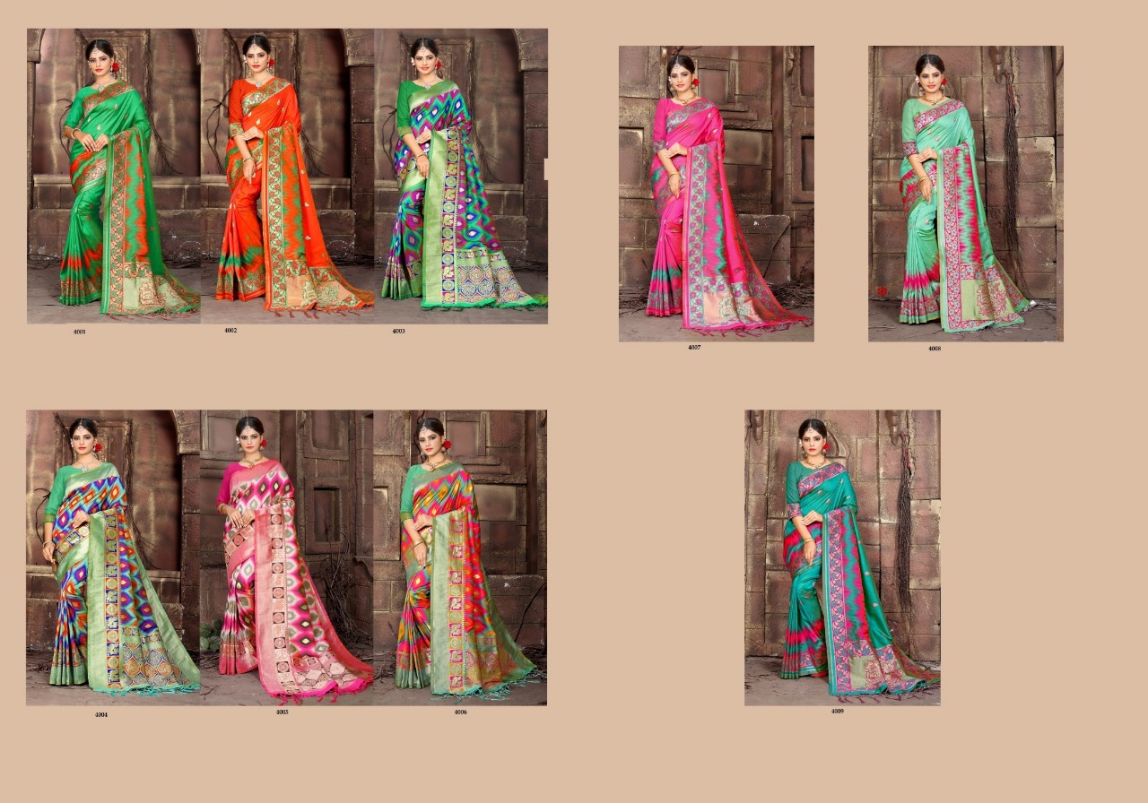 Munnar By Fashid Wholesale 4001 To 4009 Series Indian Traditional Wear Collection Beautiful Stylish Fancy Colorful Party Wear & Occasional Wear Cotton Silk Sarees At Wholesale Price