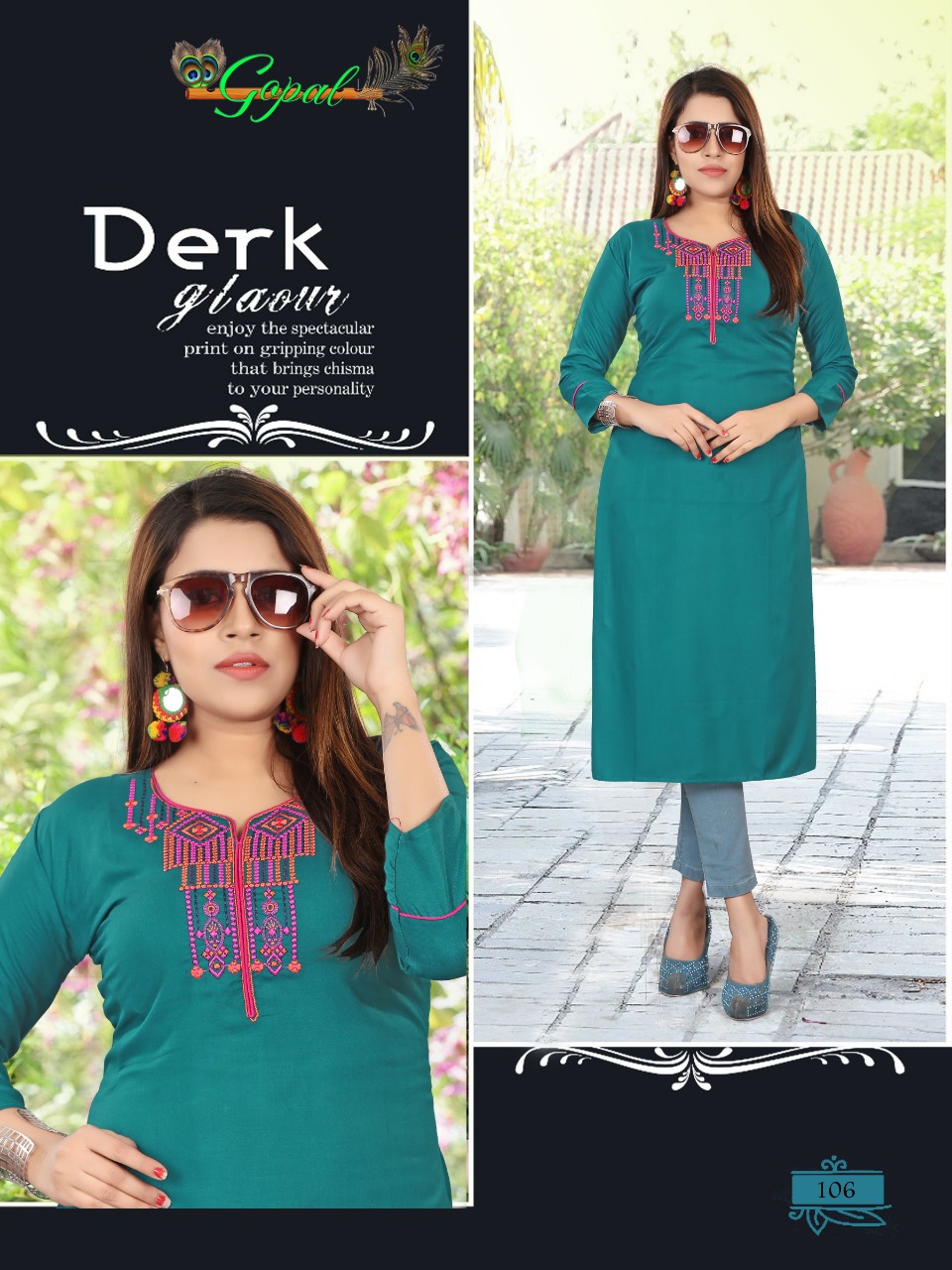 Muskan By Gopal 101 To 108 Series Stylish Colorful Fancy Beautiful Casual Wear & Ethnic Wear Collection Rayon Embroidered Kurtis At Wholesale Price