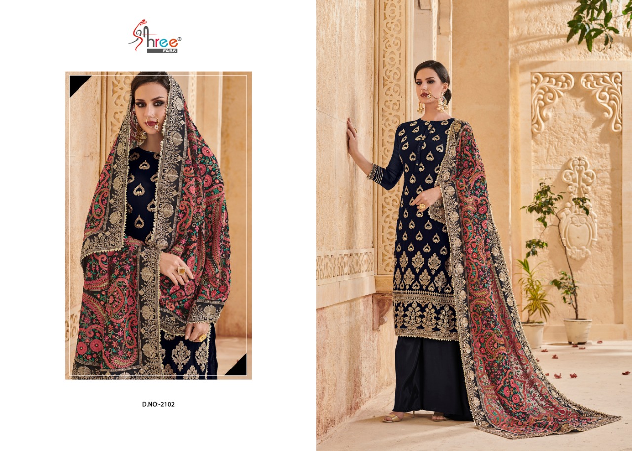 Mutiyaar By Shree Fabs 2101 To 2105 Series Designer Pakistani Suits Collection Beautiful Stylish Fancy Colorful Party Wear & Occasional Wear Faux Georgette Dresses At Wholesale Price