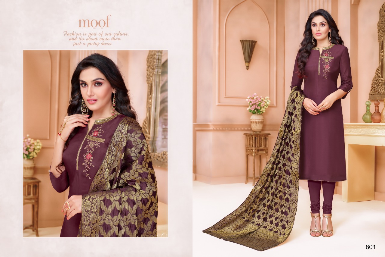 Naari Vol-2 By Moof Fashion 801 To 808 Series Designer Suits Collection Beautiful Stylish Fancy Colorful Party Wear & Occasional Wear Nancy Silk Embroidered Dresses At Wholesale Price