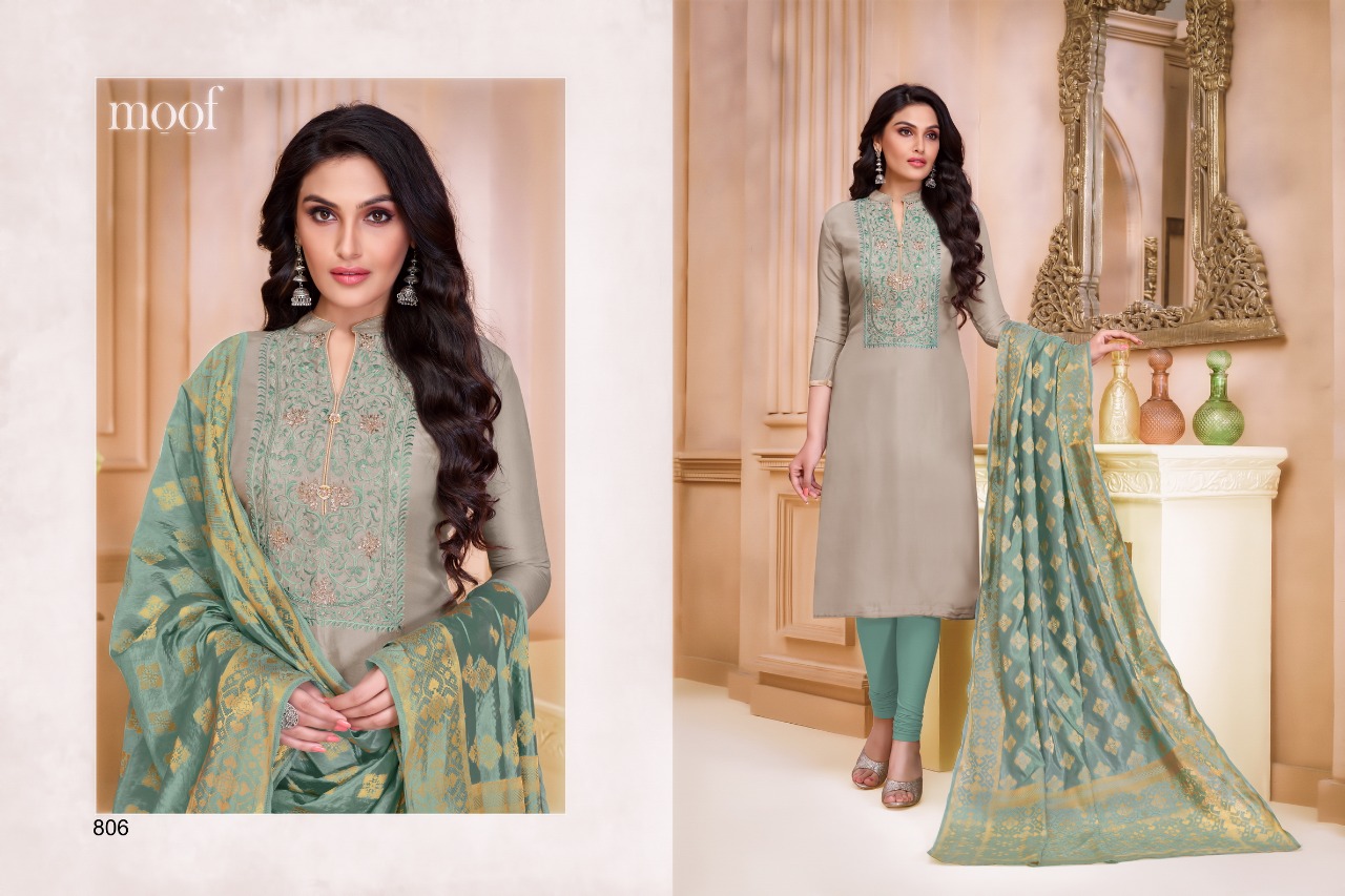 Naari Vol-2 By Moof Fashion 801 To 808 Series Designer Suits Collection Beautiful Stylish Fancy Colorful Party Wear & Occasional Wear Nancy Silk Embroidered Dresses At Wholesale Price