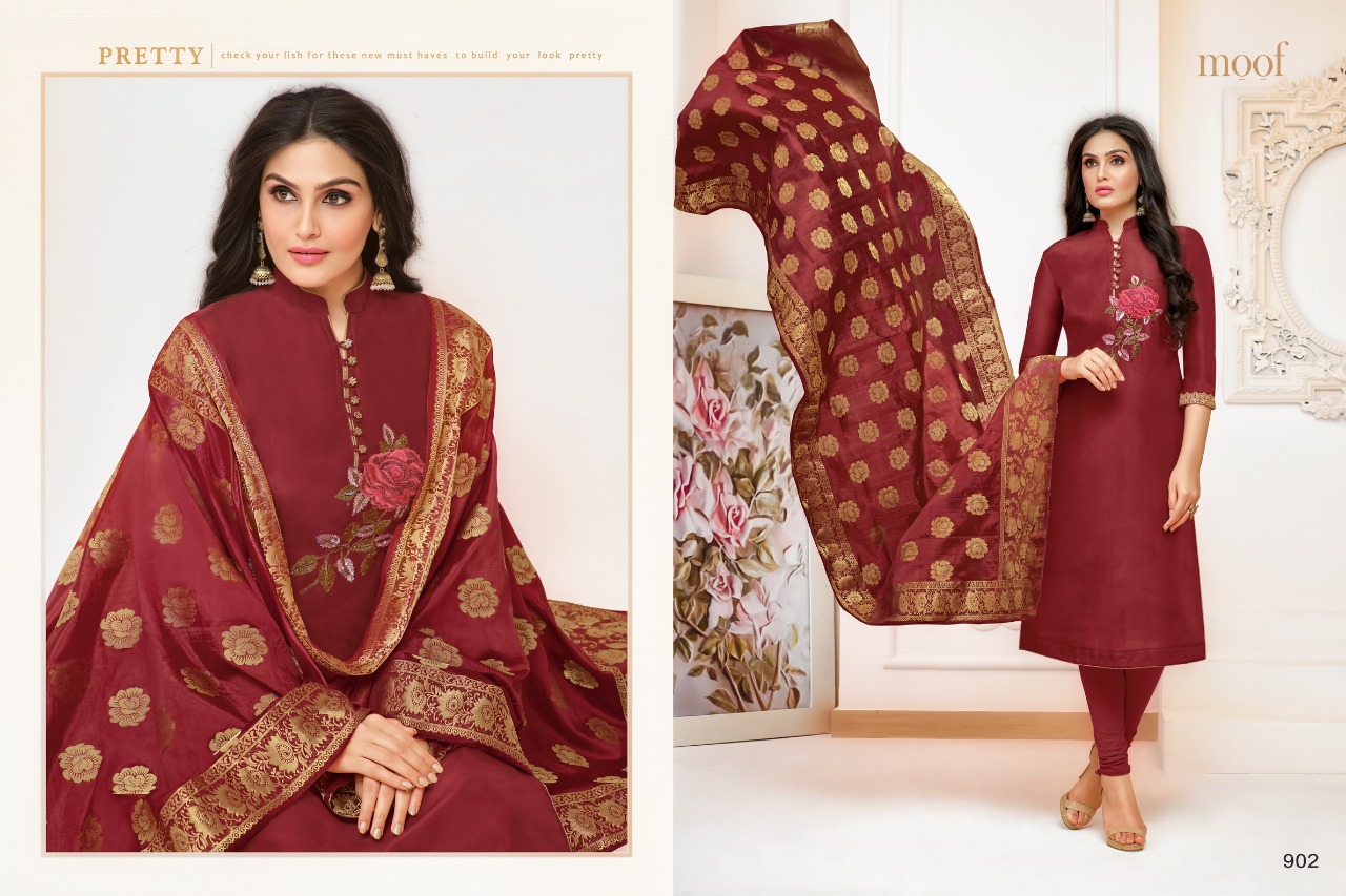 Naari By Moof Fashion 900 To 907 Series Designer Suits Collection Beautiful Stylish Fancy Colorful Party Wear & Occasional Wear Upada Silk Embroidered Dresses At Wholesale Price
