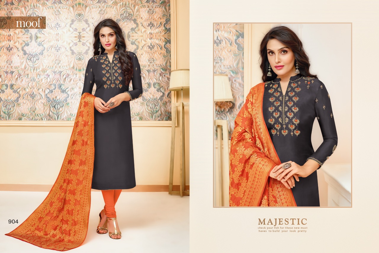 Naari By Moof Fashion 900 To 907 Series Designer Suits Collection Beautiful Stylish Fancy Colorful Party Wear & Occasional Wear Upada Silk Embroidered Dresses At Wholesale Price