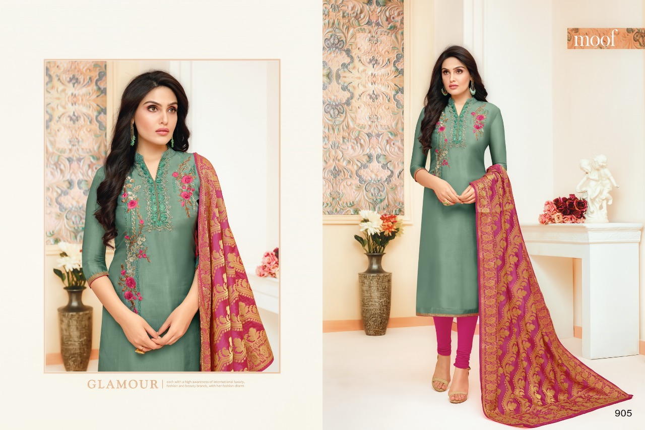 Naari By Moof Fashion 900 To 907 Series Designer Suits Collection Beautiful Stylish Fancy Colorful Party Wear & Occasional Wear Upada Silk Embroidered Dresses At Wholesale Price