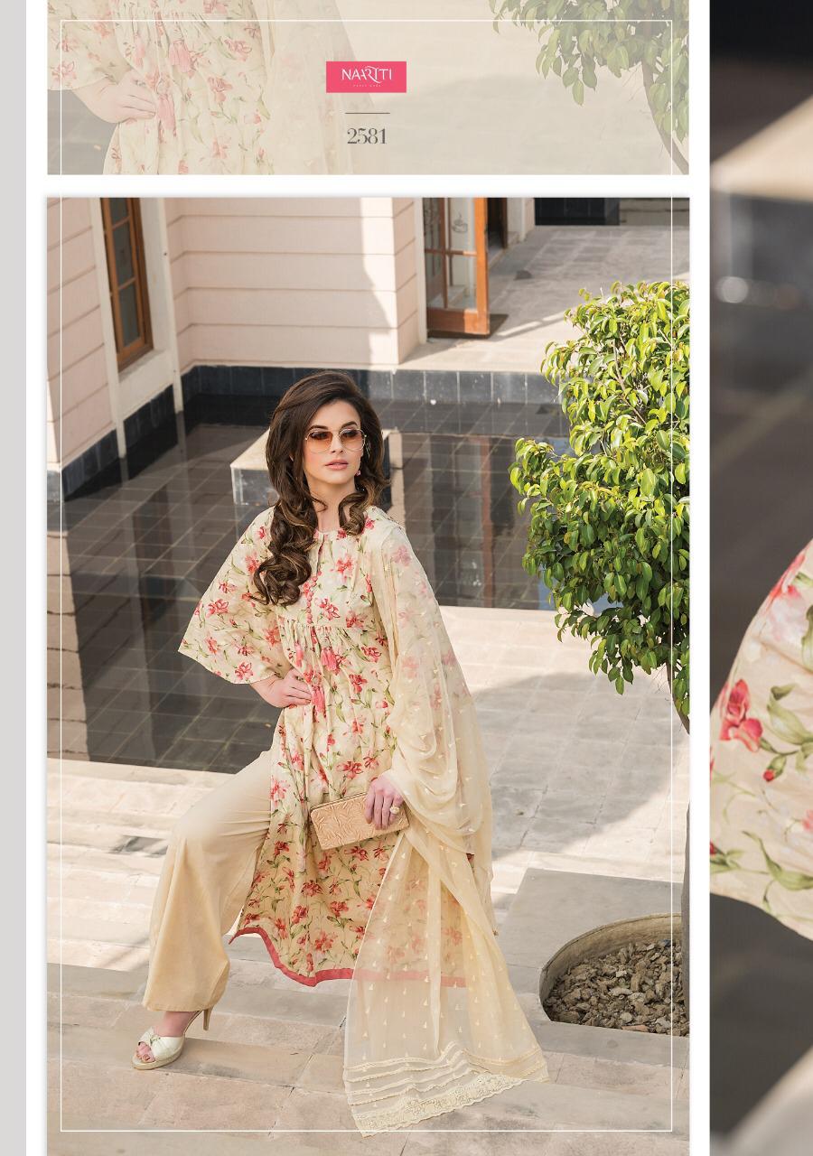 Parwaan By Naariti 2580 To 2586 Series Beautiful Colorful Fancy Stylish Casual Wear & Ethnic Wear Cotton Butta Digital Print Dresses At Wholesale Price