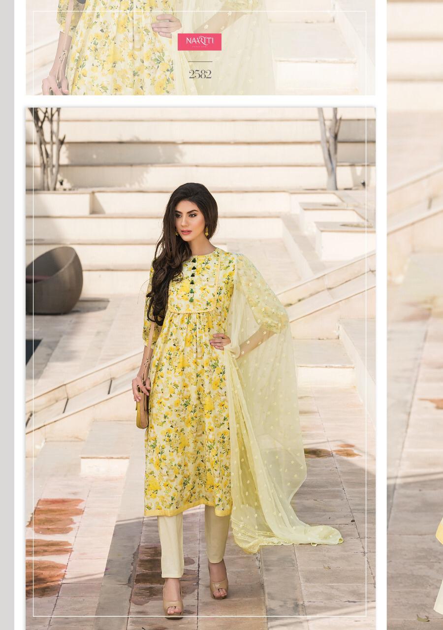 Parwaan By Naariti 2580 To 2586 Series Beautiful Colorful Fancy Stylish Casual Wear & Ethnic Wear Cotton Butta Digital Print Dresses At Wholesale Price