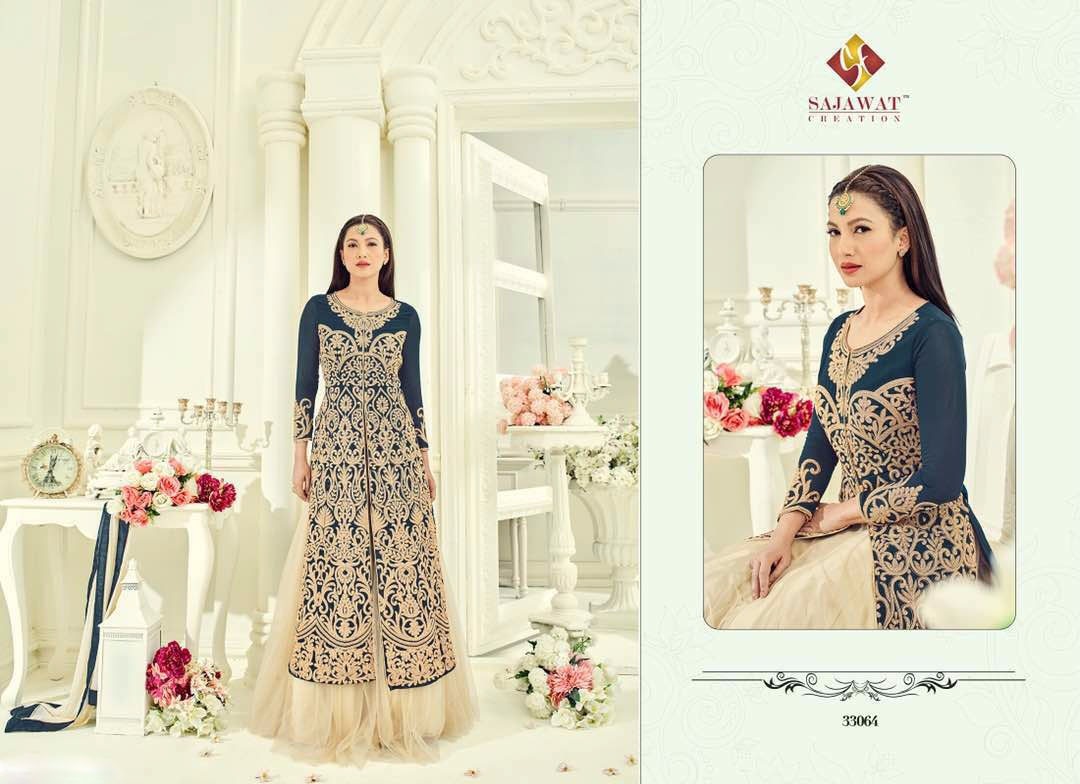 Nagin Vol-7 Nx By Sajawat Creation Designer Wedding Wear Collection Beautiful Fancy Colorful Party Wear & Occasional Wear Faux Georgette Embroidered Dresses At Wholesale Price