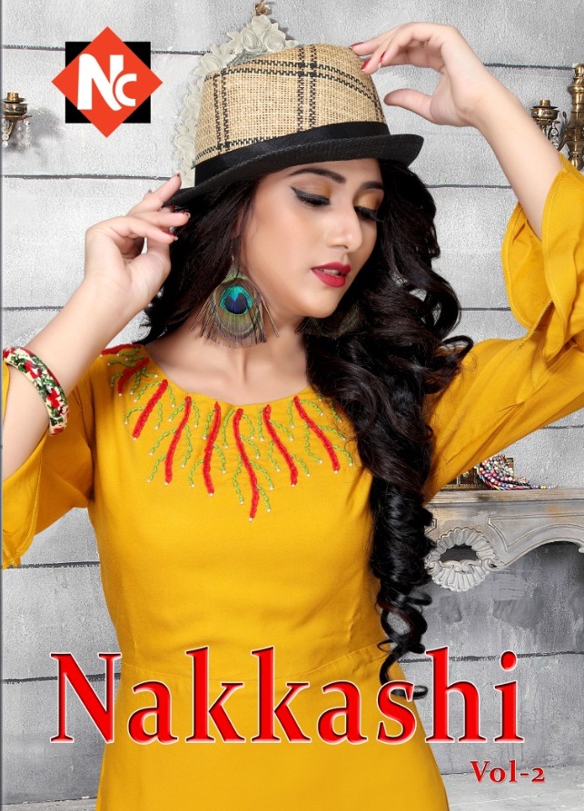 Nakkashi Vol-2 By  Neeti Creation  2008 To 2014 Series Indian Traditional Wear Collection Beautiful Stylish Fancy Colorful Party Wear & Occasional Wear Heavy Rayon With Butter Crape Inner Kurtis At Wholesale Price