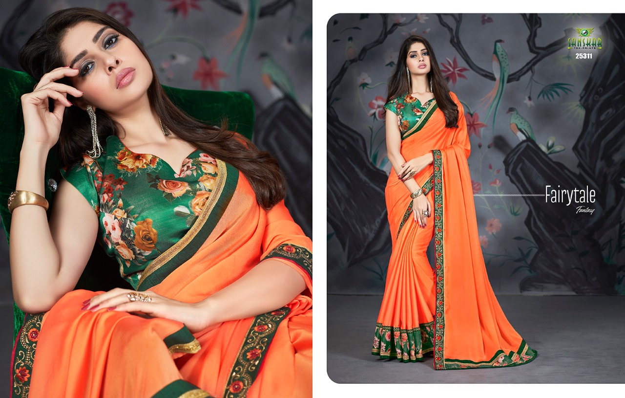 Naksh By Sanskar Tex Print 25301 To 25312 Series Indian Traditional Wear Collection Beautiful Stylish Fancy Colorful Party Wear & Occasional Wear Chiffon And Georgette Printed Sarees At Wholesale Price