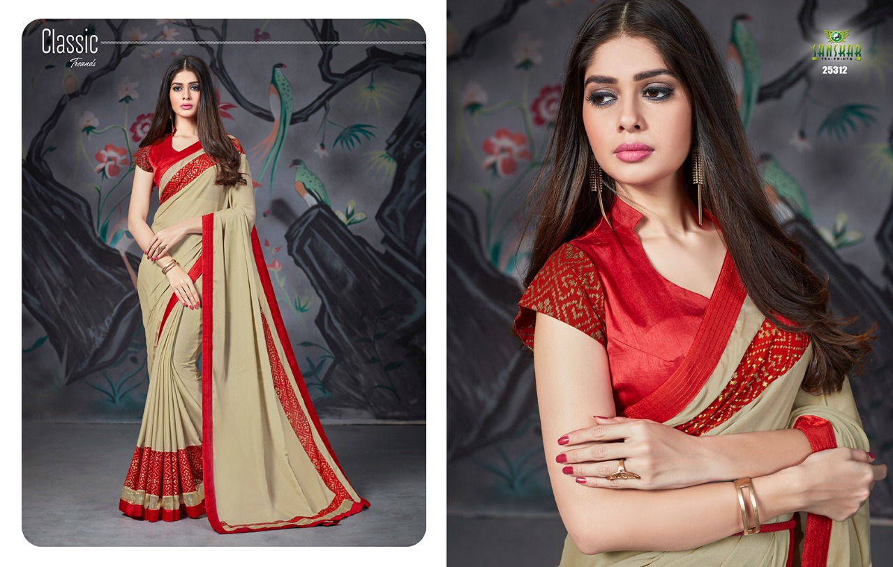 Naksh By Sanskar Tex Print 25301 To 25312 Series Indian Traditional Wear Collection Beautiful Stylish Fancy Colorful Party Wear & Occasional Wear Chiffon And Georgette Printed Sarees At Wholesale Price