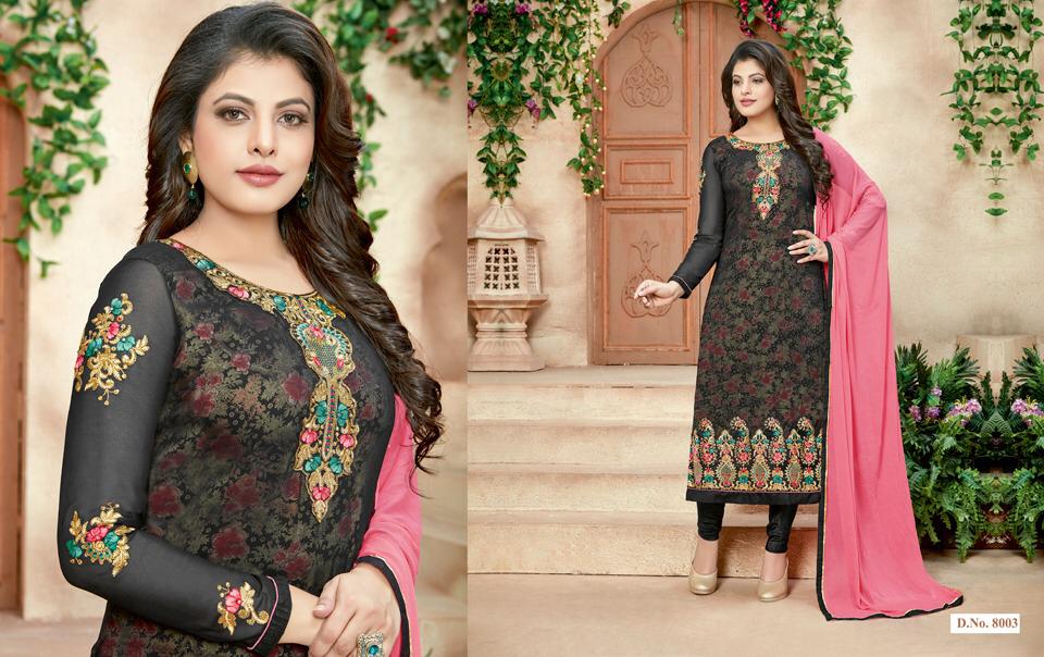 Sale Nakshatra Vol-8 By Antique Creation 8001 To 8008 Series Indian Designer Suits Bollywood Ethnic Wear With Embroidered Work Colorful Stylish Fancy Party Wear & Occasional Wear Georgette Dresses At Wholesale Price