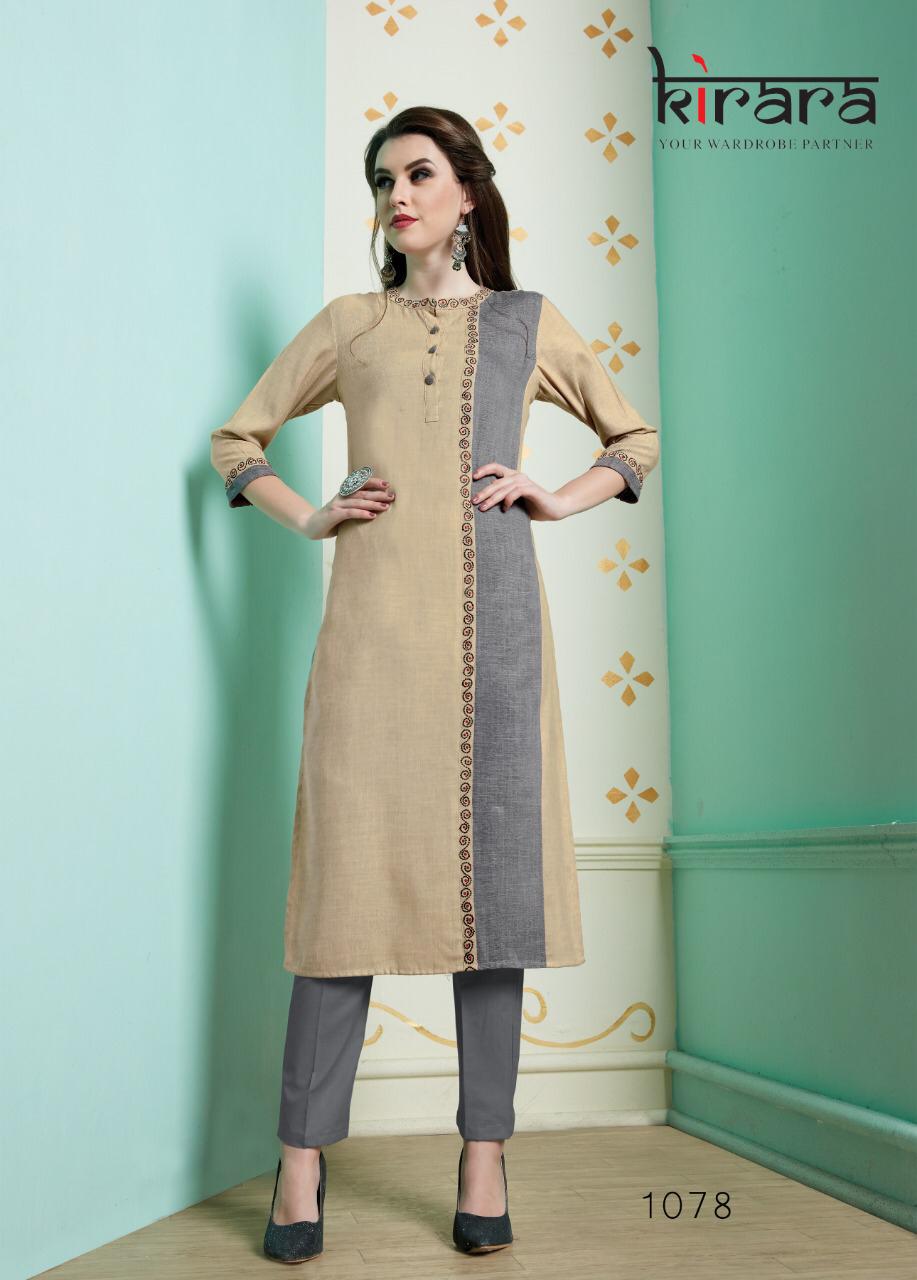 Namo By Kirara 1075 To 1082 Series Stylish Fancy Beautiful Colorful Casual Wear & Ethnic Wear Namo Two Tone Cotton Kurtis At Wholesale Price