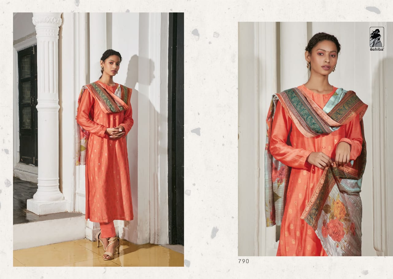 Nargis By Sahiba Fabrics Beautiful Stylish Fancy Colorful Casual Wear & Ethnic Wear Pure Jacquard Front And Silk Back Sleeve Dresses At Wholesale Price